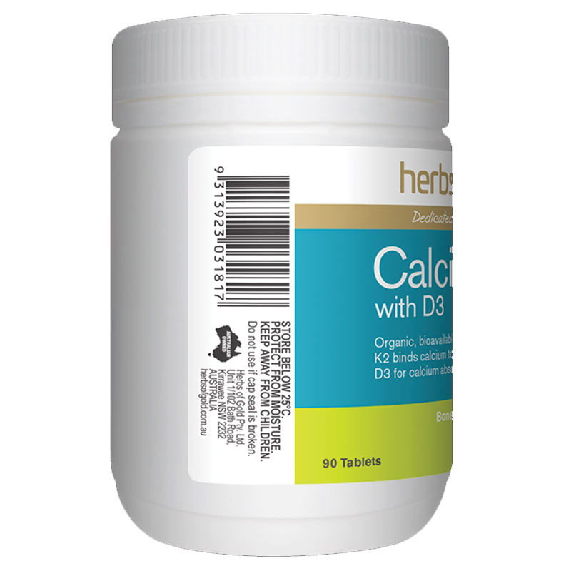 Herbs of Gold 和丽康 钙+维生素D+维生素K2三合一营养片 90片Herbs of Gold Calcium K2 with